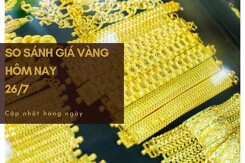 So sánh giá vàng hôm nay 26/7: Vàng SJC giao dịch ở mức 66,4 triệu đồng/lượng