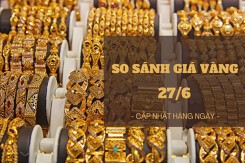 So sánh giá vàng hôm nay 27/6: Vàng SJC giao dịch ở mức 68,67 triệu đồng/lượng trong phiên đầu tuần