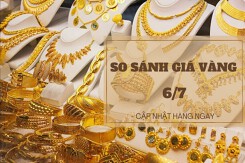 So sánh giá vàng hôm nay 6/7: Vàng trong nước đồng loạt giảm 190.000 - 550.000 đồng/lượng