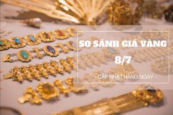 So sánh giá vàng hôm nay 8/7: Vàng SJC tăng trở lại, lên 68,5 triệu đồng/lượng