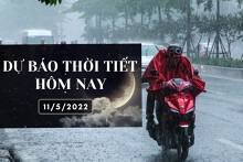 Dự báo thời tiết hôm nay 11/5/2022: Hà Nội cục bộ có mưa vừa, mưa to, TP HCM ngày nắng