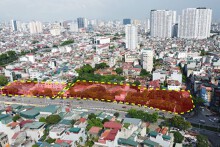 Những khu đất có thể xây thêm công trình cao tầng ở Lê Văn Lương, Lê Văn Lương kéo dài - Bài 3: Đất quy hoạch cho Hancom ở đoạn cầu vượt sang Láng Hạ