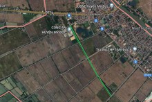 Đường có thể mở theo quy hoạch ở thị trấn Đại Nghĩa, huyện Mỹ Đức, Hà Nội