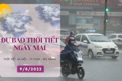 Dự báo thời tiết ngày mai 9/8/2022: Hà Nội mưa vài nơi, Đà Nẵng và TP HCM chiều có mưa vừa, có nơi mưa to