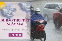 Dự báo thời tiết ngày mai 11/8/2022: Hà Nội, Đà Nẵng mưa lớn vào chiều tối và đêm, TP HCM sáng nắng, chiều mưa