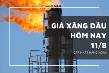 Giá xăng dầu hôm nay 11/8: Tăng nhẹ, ghi nhận mức điều chỉnh dưới 1%