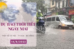 Dự báo thời tiết ngày mai 14/8/2022: Hà Nội mưa dông kéo dài, Đà Nẵng và TP HCM ngày nắng, chiều mưa