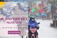 Dự báo thời tiết ngày mai 22/8/2022: Mưa lớn ở Hà Nội giảm nhanh, Đà Nẵng và TP HCM có mưa rải rác