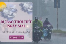 Dự báo thời tiết ngày mai 27/8/2022: Mưa lớn ở Hà Nội sẽ giảm nhanh, Đà Nẵng nắng 34 độ, TP HCM mưa dông giảm dần