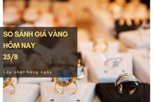 So sánh giá vàng hôm nay 25/8: Vàng 24K và 18K tiếp tục tăng tới 100.000 đồng/lượng
