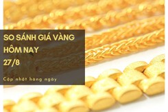 So sánh giá vàng hôm nay 27/8: Cuối tuần, vàng 24K và 18K giảm từ 180.000 đồng/lượng đến 300.000 đồng/lượng