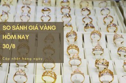 So sánh giá vàng hôm nay 30/8: Vàng SJC tăng nhẹ 50.000 đồng/lượng tại đa số hệ thống cửa hàng
