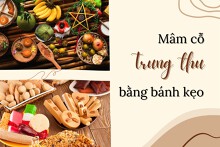 Cách bày trí mâm cỗ Trung thu bằng bánh kẹo đơn giản mà đẹp 2022