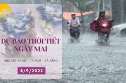 Dự báo thời tiết ngày mai 8/9/2022: Hà Nội, Đà Nẵng và TP HCM có mưa vừa, mưa to và dông