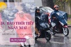 Dự báo thời tiết ngày mai 10/9/2022: Hà Nội có lúc có mưa, Đà Nẵng và TP HCM mưa vào chiều tối