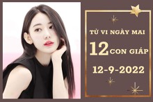 Tử vi ngày mai của 12 con giáp 12/9/2022: Thìn tài lộc kém vượng, Dậu tình yêu ngọt ngào