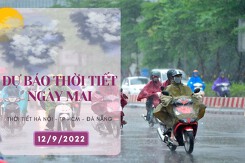 Dự báo thời tiết ngày mai 12/9/2022: Hà Nội, Đà Nẵng và TP HCM đều có mưa vào chiều tối và đêm