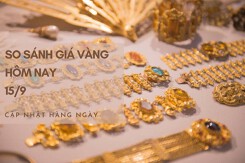 So sánh giá vàng hôm nay 15/9: Tiếp đà giảm, SJC mất thêm 100.000 đồng/lượng