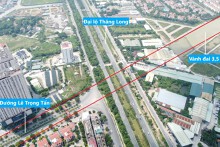 Toàn cảnh vị trí sẽ làm hầm chui Vành đai 3,5 - Đại lộ Thăng Long
