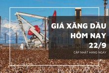 Giá xăng dầu hôm nay 22/9: Tiếp đà giảm hơn 1,5% sau phiên hôm qua