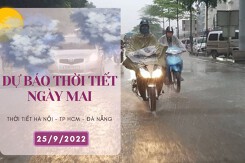 Dự báo thời tiết ngày mai 25/9/2022: Hà Nội mưa to, Đà Nẵng sáng mưa to chiều giảm mưa, TP HCM vẫn mưa