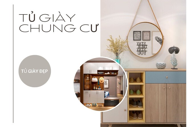 Mẫu tủ giày chung cư đẹp bán chạy nhất hiện nay