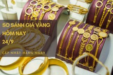 So sánh giá vàng hôm nay 24/9: Cuối tuần, vàng trong nước giảm tới 150.000 đồng/lượng