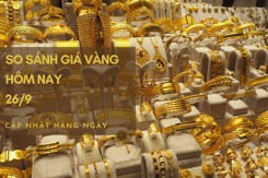 So sánh giá vàng hôm nay 26/9: Tiếp tục giảm, SJC dao động quanh mức 66 triệu đồng/lượng