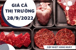 Giá cả thị trường hôm nay 28/9/2022: Siêu thị bán thịt heo sạch, gà tươi các loại với giá hợp lý