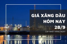 Giá xăng dầu hôm nay 28/9: Dứt đà giảm, giá dầu nhích nhẹ dưới 0,5%
