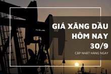 Giá xăng dầu hôm nay 30/9: Tăng nhẹ dưới 0,5% trong phiên sáng nay