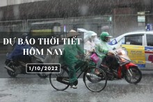 Dự báo thời tiết hôm nay 1/10/2022: Hà Nội, Đà Nẵng và TP HCM đều có mưa dông, cục bộ có mưa to