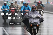 Dự báo thời tiết hôm nay 3/10/2022: Hà Nội có mưa to vài nơi, Đà Nẵng và TP HCM mưa rải rác về chiều tối