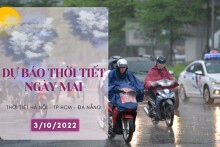Dự báo thời tiết ngày mai 3/10/2022: Hà Nội mưa giảm, Đà Nẵng và TP HCM mưa dông vẫn tiếp diễn