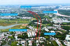 Toàn cảnh đường vành đai 3 sẽ mở theo quy hoạch tại phường Trường Thạnh, TP Thủ Đức