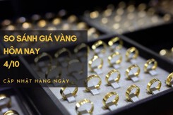 So sánh giá vàng hôm nay 4/10: Vàng 24K tăng mạnh hơn 500.000 đồng/lượng