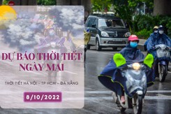 Dự báo thời tiết ngày mai 8/10/2022: Hà Nội đôi lúc có mưa, Đà Nẵng và TP HCM chiều tối đón mưa