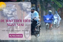 Dự báo thời tiết ngày mai 9/10/2022: Hà Nội trời trở lạnh, Đà Nẵng và TP HCM đều có mưa dông