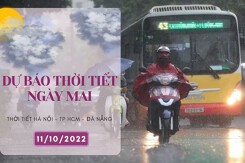 Dự báo thời tiết ngày mai 11/10/2022: Hà Nội ngày nắng ấm, Đà Nẵng mưa lớn giảm dần về đêm, TP HCM tối có mưa