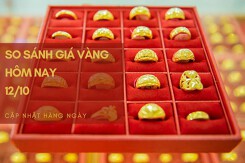 So sánh giá vàng hôm nay 12/10: Vàng miếng SJC tăng thêm 130.000 đồng/lượng