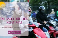 Dự báo thời tiết ngày mai 14/10/2022: Hà Nội đêm lạnh, Đà Nẵng sáng có mưa, TP HCM ngày nắng