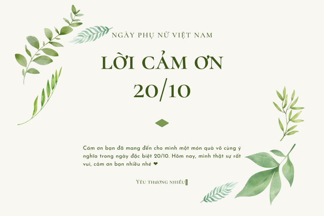 Tổng hợp lời cảm ơn 20/10 hay, ý nghĩa và chân thành