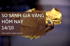 So sánh giá vàng hôm nay 14/10: Vàng SJC đồng loạt tăng không quá 300.000 đồng/lượng