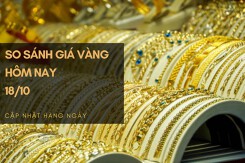 So sánh giá vàng hôm nay 18/10: Vàng SJC điều chỉnh giảm tới 300.000 đồng/lượng
