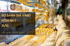 So sánh giá vàng hôm nay 21/10: Vàng SJC tăng trở lại 400.000 đồng/lượng