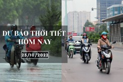 Dự báo thời tiết hôm nay 25/10/2022: Hà Nội ngày mưa, đêm lạnh, Đà Nẵng mưa to, TP HCM mưa về chiều tối