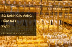So sánh giá vàng hôm nay 25/10: Vàng trong nước giảm từ 40.000 đồng/lượng đến 300.000 đồng/lượng