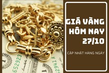 Giá vàng hôm nay 27/10: Đảo chiều giảm 100.000 đồng/lượng tại các hệ thống kinh doanh