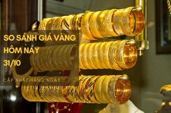So sánh giá vàng hôm nay 31/10: Vàng 24K và 18K giảm thêm 150.000 đồng/lượng