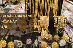 So sánh giá vàng hôm nay 5/11: SJC tiếp tục tăng, lên 67,72 triệu đồng/lượng